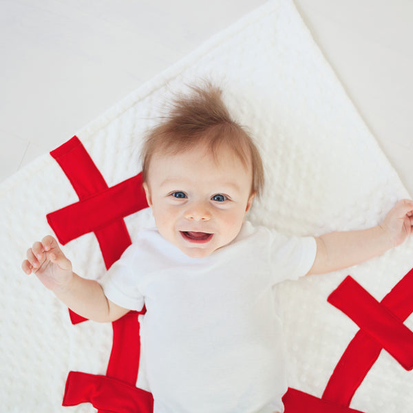 Baseball Baby Blanket Red Stitching