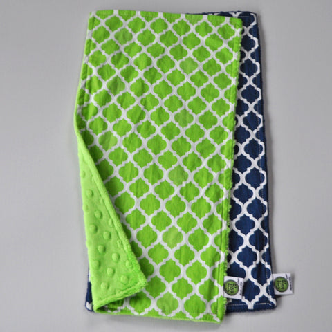 Navy Blue and Lime Burp Cloth