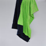 Lime Green and navy Baby Blanket