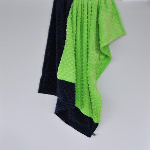 Navy Blue and Lime Green Blanket