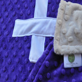 Purple and Tan Football Baby Blanket