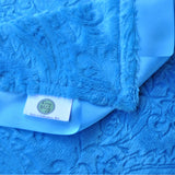 Turquoise Paisley Blanket with Trim
