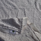 Ivory Paisley Blanket with Trim