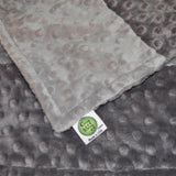 Signature Minky Baby Blanket Charcoal Gray and Silver