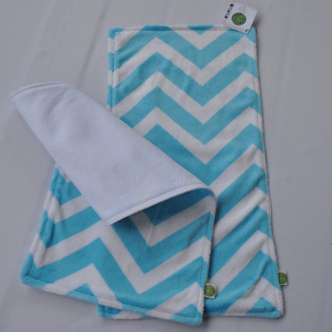 Turquoise Minky Chevron Burp Cloth