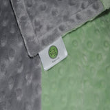 Sage Green and silver gray minky blanket