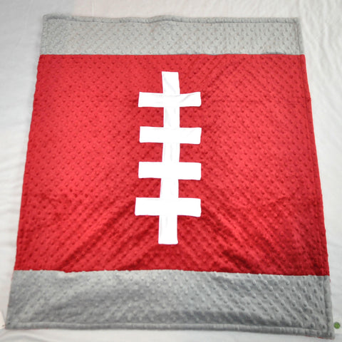 Crimson and Gray Football Baby Blanket