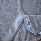 Gray Paisley Blanket with Trim