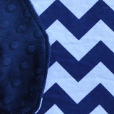 navy blue chevron with blue minky