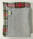 Fall Plaid Baby Blanket with Gray, Red, Yellow and Black