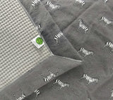 Gray Zebra Baby Blanket with Waffle