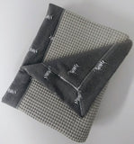 Zebra and Gray Waffle Knit Baby Blanket