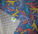 Dinosaur Minky Baby Blanket With Meitered Corners
