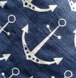 Anchor Print Cotton Gauze and Minky Baby Blanket