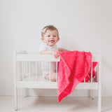 Paisley Minky Baby Blanket Pink