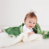 Moss Green Paisley Baby Blanket