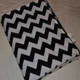 Chevron Blanket Black with  Black Minky