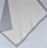 Gray Linen and Gray Minky Baby Blanket