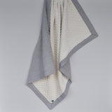 Gray Linen and Gray Minky Baby Blanket