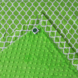 Moroccan Quatrefoil Baby Blanket Lime Green Mitered Corners