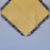 Signature Minky Lovie/ Security Blanket with Satin Trim, Bright Yellow and Charcoal