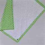 Moroccan Quatrefoil Baby Blanket Lime Green Mitered Corners