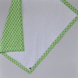 Moroccan Quatrefoil Baby Blanket Lime Green Mitered Corners