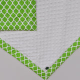 Moroccan Quatrefoil Baby Blanket Lime Green Mitered Corners