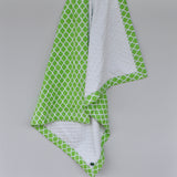 Moroccan Quatrefoil Baby Blanket Lime Green Mitered Corners
