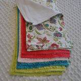 Luxurious Vintage Floral Minky Baby Blanket