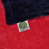 Watermelon Pink/ Navy Blue Minky Blanket