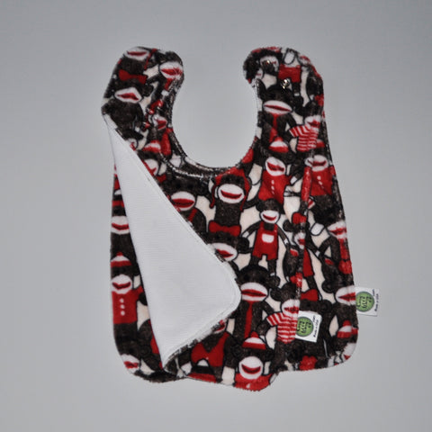 Sock Monkey Bib Set