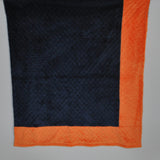 Navy Blue with Orange Border