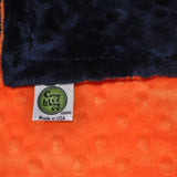 Bright Orange/ Navy Minky Blanket