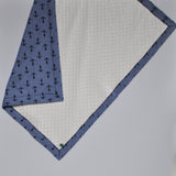 Cream Minky with Anchor Print Baby Blanket