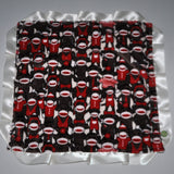 Sock Monkey Minky Security Blanket w/trim