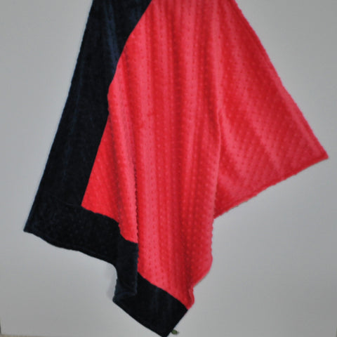 Pink and Navy Minky Blanket