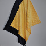 Bright Yellow and navy baby blanket
