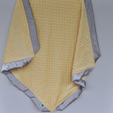 Pastel Yellow Minky Baby Blanket with gray satin trim