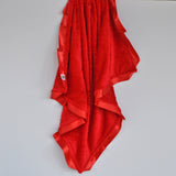 Red Paisley Baby Blanket with Satin Trim