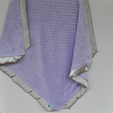 Pastel Purple baby blanket with gray satin trim