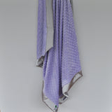 Pastel Purple Minky Baby Blanket with Silver Gray Satin Trim