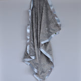 Silver Gray Paisley Minky Baby Blanket