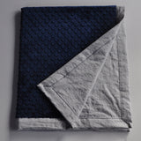 Gray Linen and Navy baby blanket
