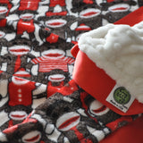 Sock Monkey Baby Blanket with Red Trim