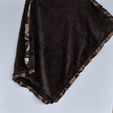 Brown Minky Baby Blanket with Satin Trim -- Brown
