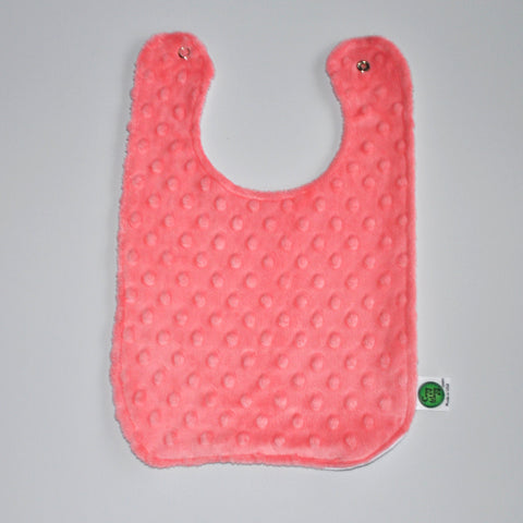 Coral Minky Baby Bib