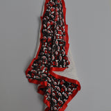 Sock Monkey Blanket with Red Satin Trim