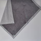 Gray Linen and Gray Minky Baby Blanket