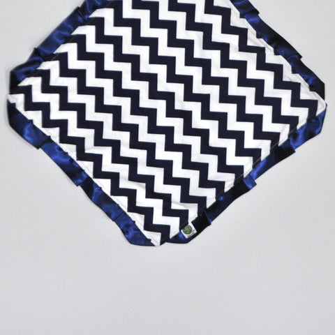 Chevron Lovie Security Blanket Navy Blue